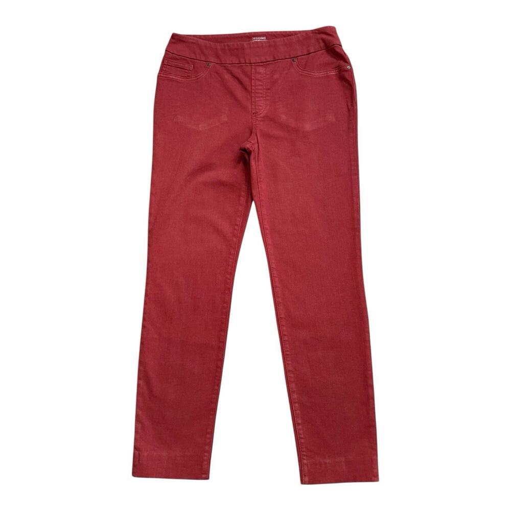 Chicos Jegging Womens 6 US 0.5R Brick Red Pull On Skinny Stretch Cotton Jeans